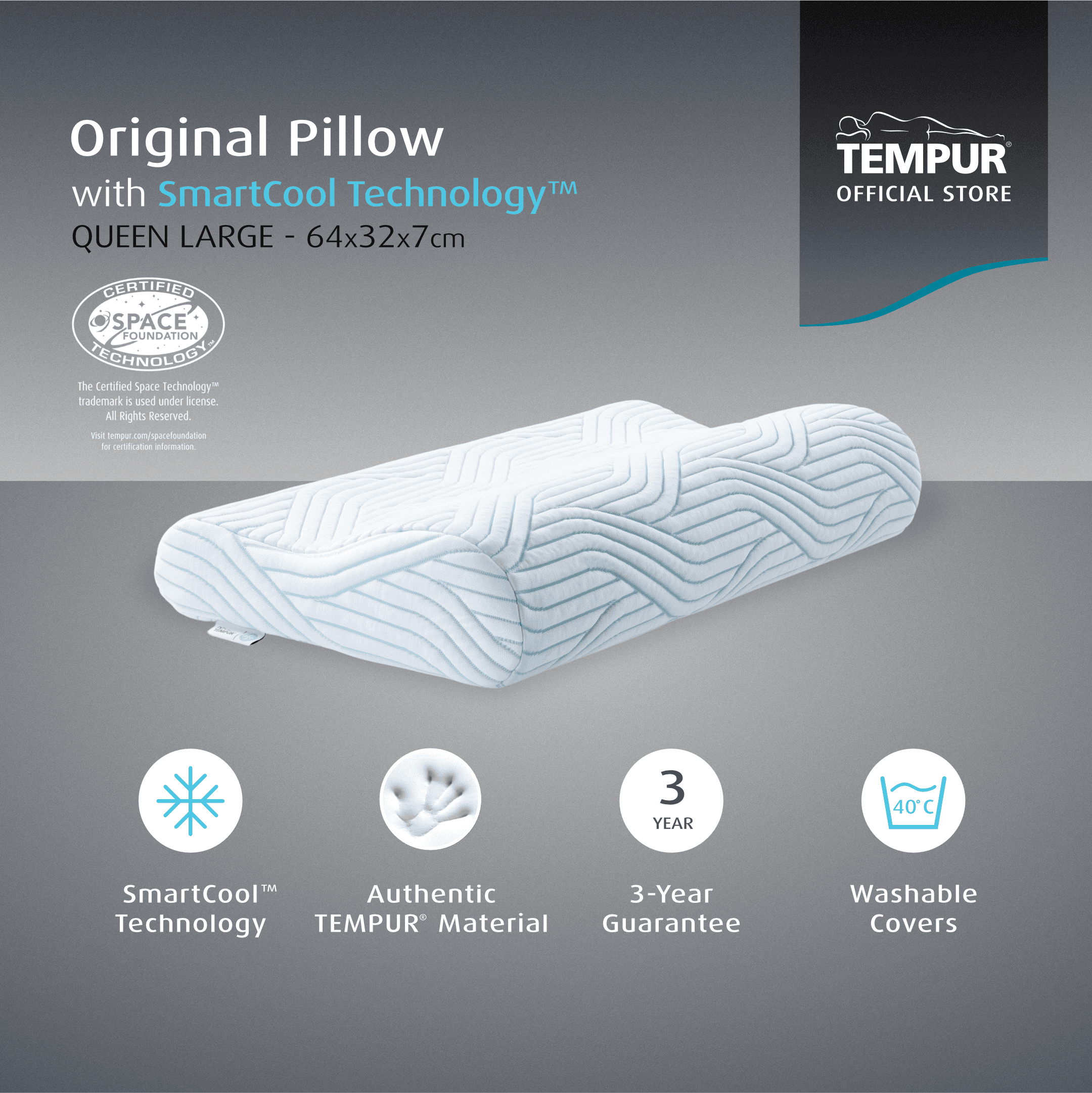 Tempur® Original Pillow Queen L with SmartCool