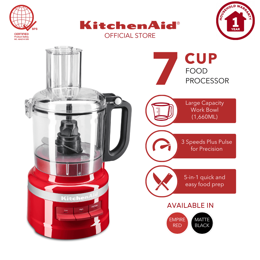 KitchenAid 7-Cup Food Processor 220V - Empire Red