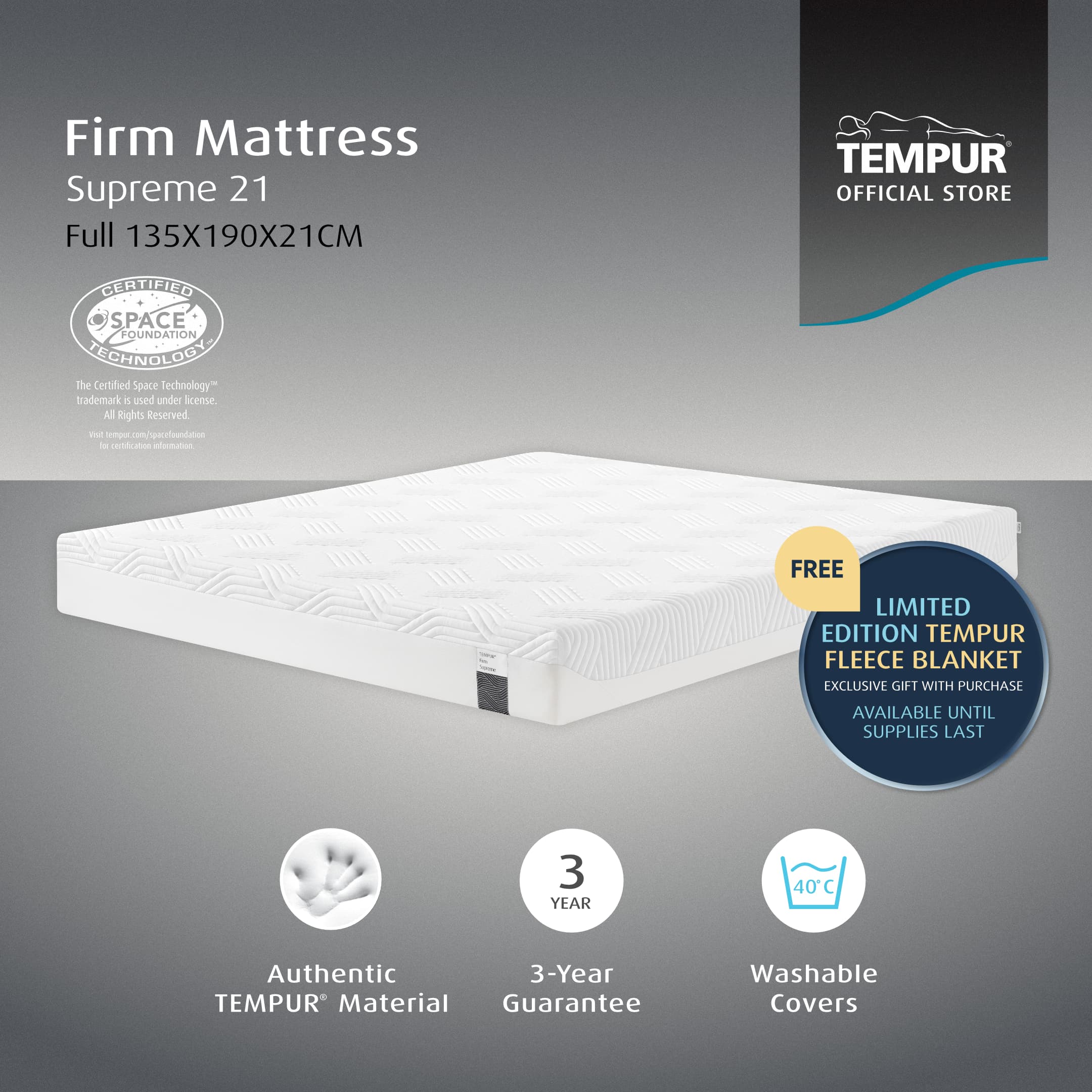 Tempur Firm Supreme 21 Mattress - Twin XL Mattress