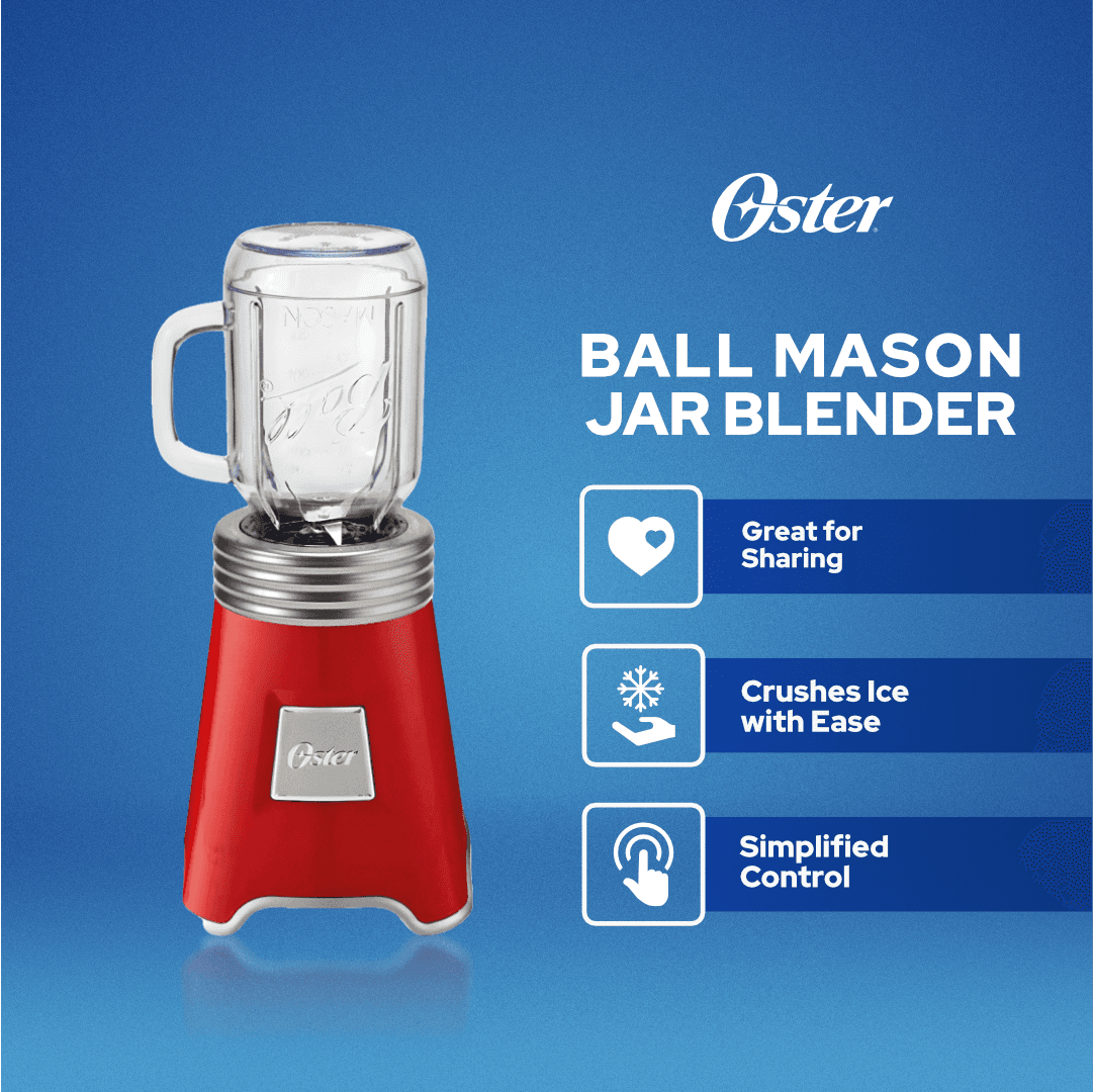 Ball Mason Jar Blender white, red - Lorikeet