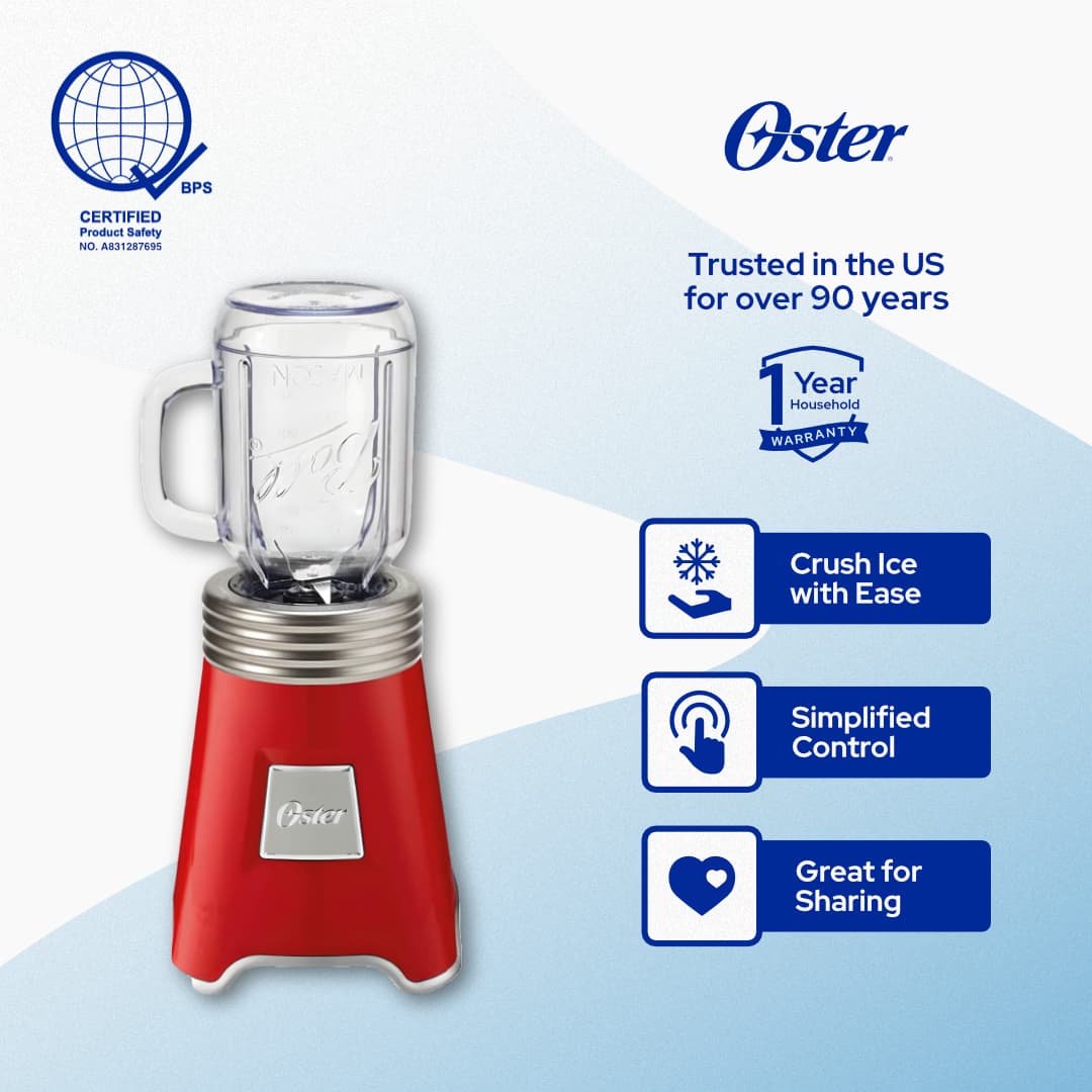 Ball Mason Jar Blender white, red