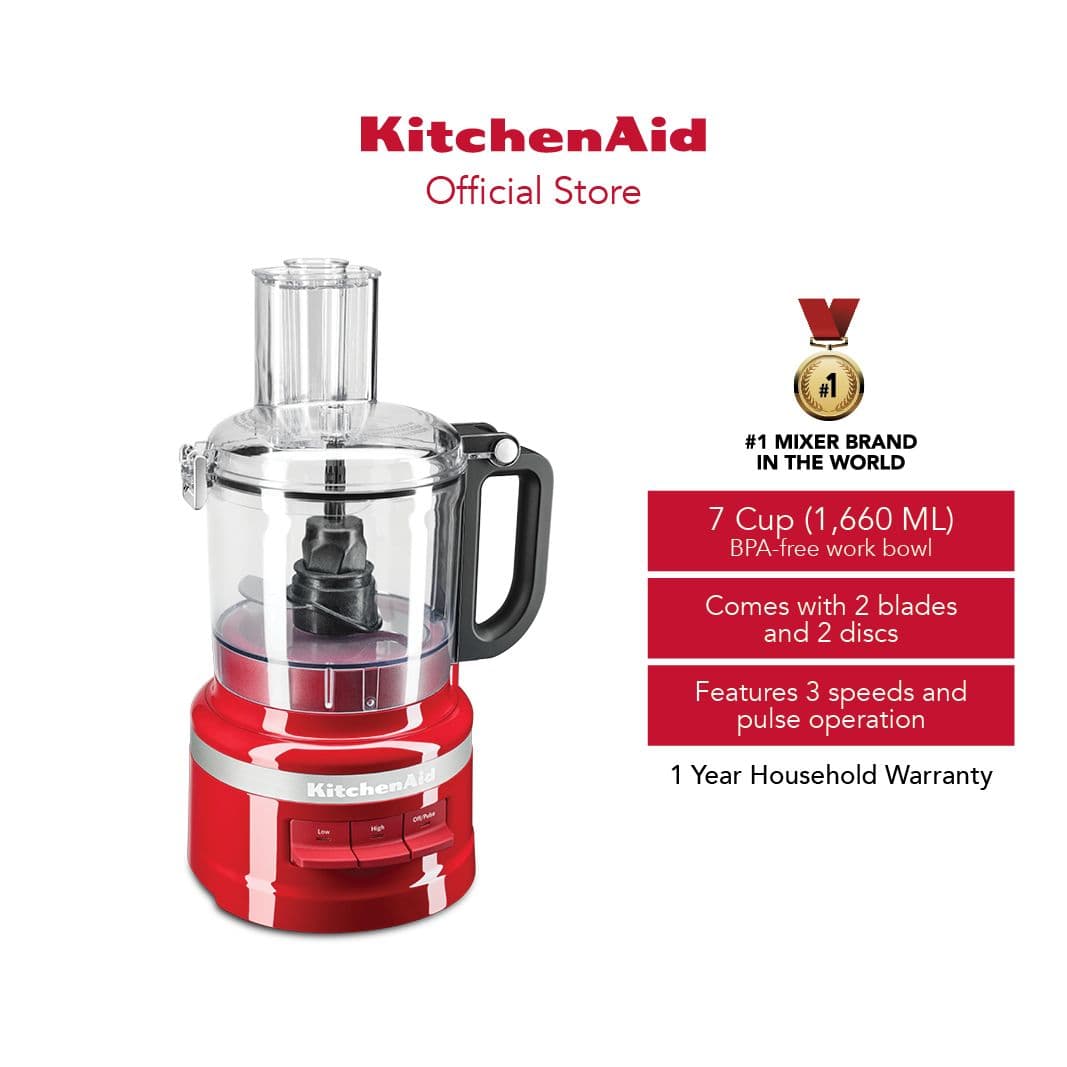 KitchenAid 7-Cup Food Processor 220V - Empire Red - 1095